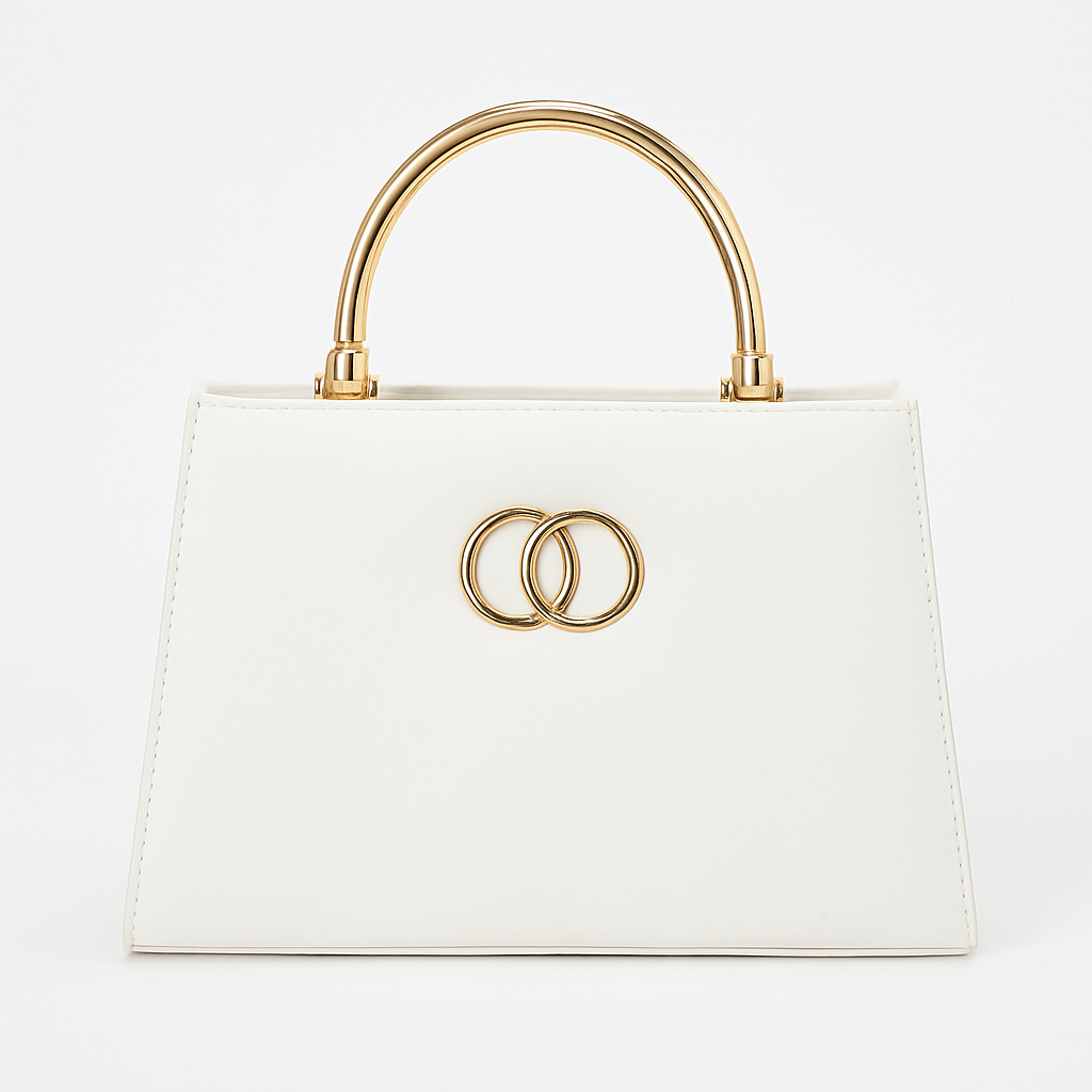 Divyda White Designer Handbag with Detachable Strap