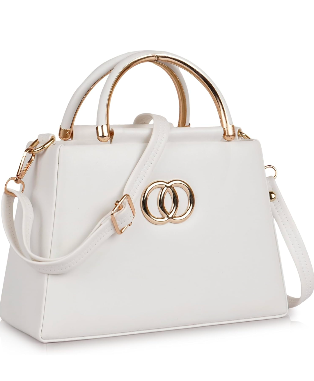 Divyda White Designer Handbag with Detachable Strap