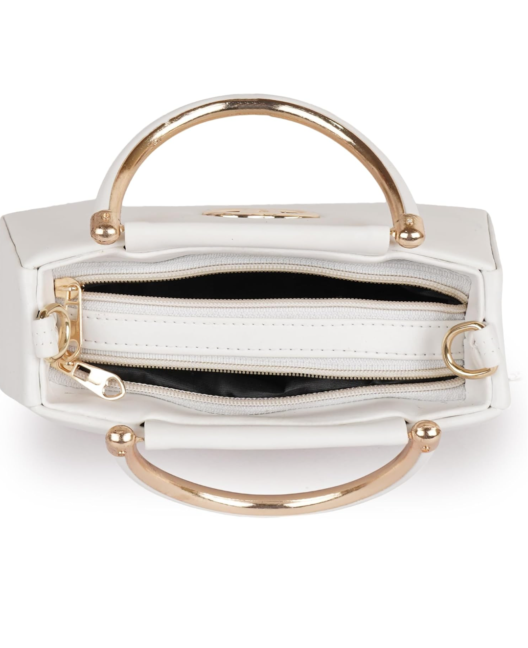 Divyda White Designer Handbag with Detachable Strap