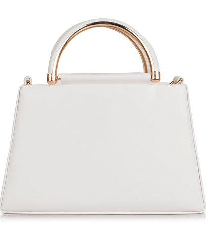 Divyda White Designer Handbag with Detachable Strap